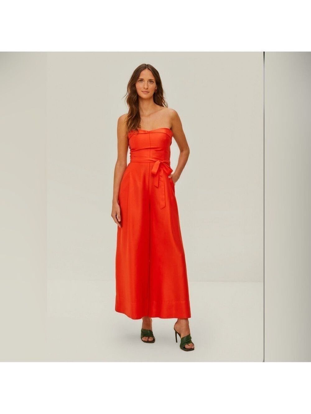 Farm Rio Red Strapless Jumpsuit